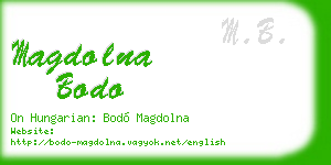 magdolna bodo business card